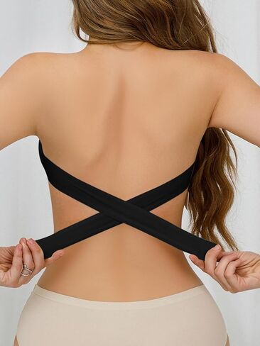 Women's Strapless Bra，Crossover Side Closure Shaping Cup Bralettes，Seamless Wireless Breathable Comfortable Tube Top in Saudi Arabia