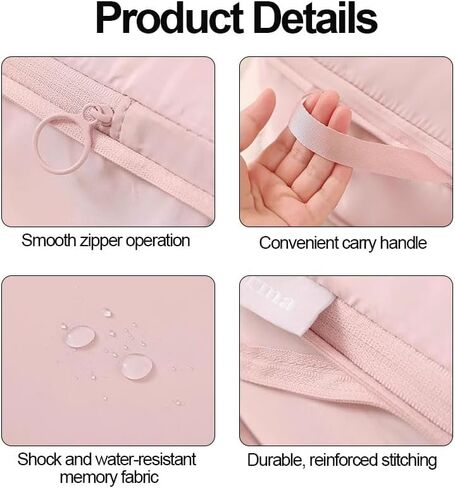 6 Set Compression Packing Cubes, Lightweight & Space-Saving Vacation Travel Essentials, Durable Various Sizes Packing Organizer with Zippers Shoe Bag for Suitcase Carry On Luggage, Black in Saudi Arabia
