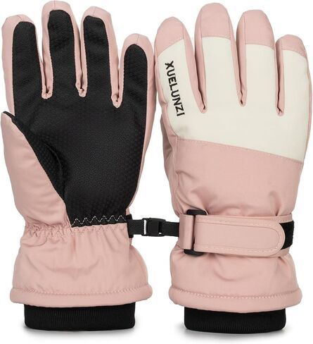 Winter-Ski-Gloves for Kids Girls,Thermal Fleece Lined Cold-Weather-Windproof-Gloves for 6-12Yrs Children in Saudi Arabia
