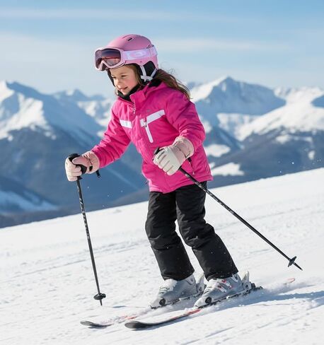 Winter-Ski-Gloves for Kids Girls,Thermal Fleece Lined Cold-Weather-Windproof-Gloves for 6-12Yrs Children in Saudi Arabia