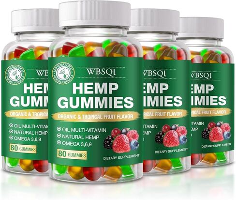 Hemp Gummies for Sleep Pain Anxiety - High Potency Pure Organic Supplement - with Natural Hemp Oil Extract Gummy Edibles Vegan, Non-GMO 2 Packs in Saudi Arabia