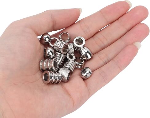 18Pcs Beard Beads for Men, 9 Styles Stainless Steel Hair Beads, Silver Beard Ornaments Clips, DIY Beard Jewelry for Men Beard Weaving, Braid Hair, Baubles Accessories in Saudi Arabia