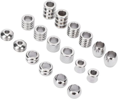 18Pcs Beard Beads for Men, 9 Styles Stainless Steel Hair Beads, Silver Beard Ornaments Clips, DIY Beard Jewelry for Men Beard Weaving, Braid Hair, Baubles Accessories in Saudi Arabia