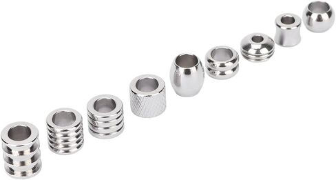 18Pcs Beard Beads for Men, 9 Styles Stainless Steel Hair Beads, Silver Beard Ornaments Clips, DIY Beard Jewelry for Men Beard Weaving, Braid Hair, Baubles Accessories in Saudi Arabia