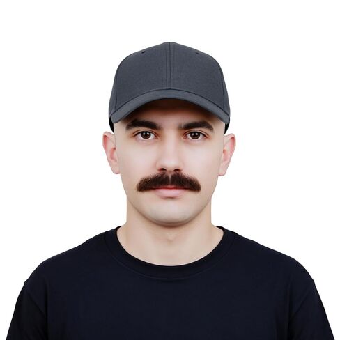 Real Human Hair Fake Mustache – 100% Natural Look, Invisible Lace Backing, Reusable Costume Prop for Christmas, Kid's Fun, Six Seven – Black or Brown(Brown) in Saudi Arabia