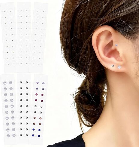 بذور الأذن العصرية للوخز بالإبر: 120 قطعة من مجوهرات بذور الأذن ذات الالتصاق القوي لتخفيف التوتر - ملصقات خرز الوخز بالإبر المحمولة للأذنين مع دعم واضح للمبتدئين في التوازن والعافية in Kuwait