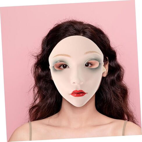Veemoon Vintage Plastic Mask for Women's Masquerade Diy Hand-painted Chinese Face Mask for Hanfu Cosplay Stage Performance in Saudi Arabia