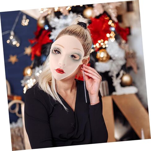 Veemoon Vintage Plastic Mask for Women's Masquerade Diy Hand-painted Chinese Face Mask for Hanfu Cosplay Stage Performance in Saudi Arabia