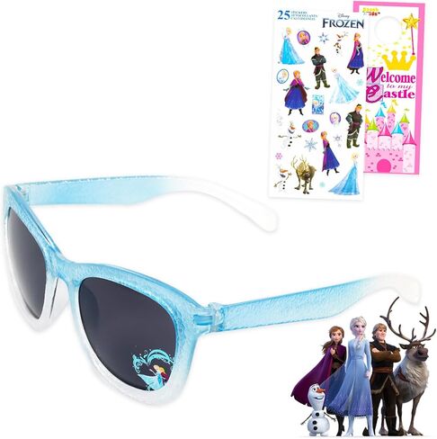Disney Frozen Sunglasses for Kids Set - Bundle with Stylish, Comfortable & Durable Blue Frozen Sunglasses Plus Stickers, More | UV-Protection Accessories for Girls in Saudi Arabia