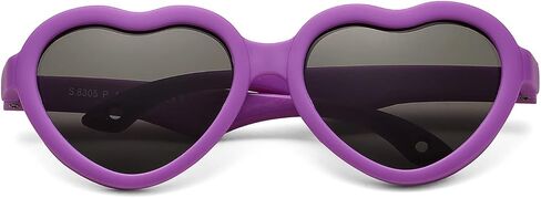 Flexible Heart Shaped Baby Sunglasses with Strap for Ages 0-24 Months, 2 Pack Infant & Toddler Polarized Sun Glasses in Saudi Arabia