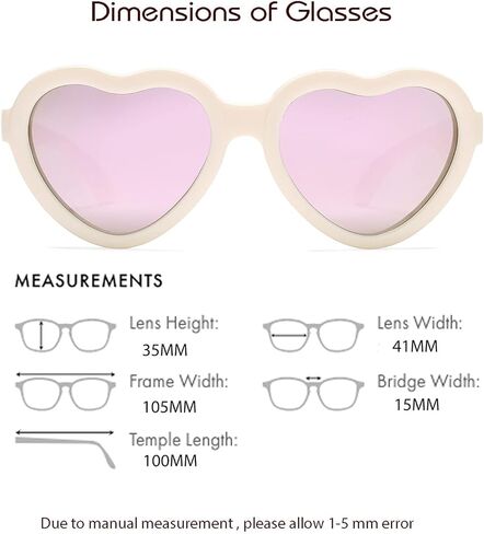 Flexible Heart Shaped Baby Sunglasses with Strap for Ages 0-24 Months, 2 Pack Infant & Toddler Polarized Sun Glasses in Saudi Arabia