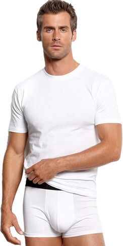 Stafford White Premium Crew Necks Heavyweight Cotton Pack of 3 (Small) in Kuwait