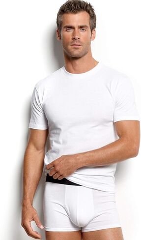 Stafford White Premium Crew Necks Heavyweight Cotton Pack of 3 (Small) in Kuwait