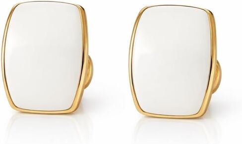 Symvikio 14K Gold Plated Square Clip On Earrings for Women,Geometric Hypoallergenic Non Pierced Ear Clips Stud Earring Jewelry Gift in Saudi Arabia