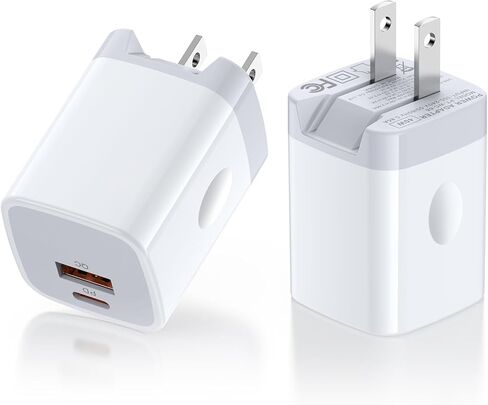 شاحن حائط USB مزدوج، 2 حزمة 2.4 أمبير مقبس حائط USB مزدوج iPhone شاحن سريع كتلة صندوق محول الطوب لهاتف iPhone 16 15 14 13 12 11 Pro Max XS X 8 Plus، Samsung Galaxy S24 S23 A53 A73 S22 S21 Note20 Ultra in Kuwait