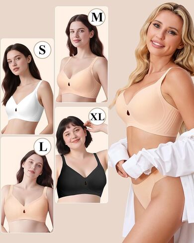 جيلي حمالات الصدر اللاسلكية للنساء حزمة التي شيرت حمالات الصدر للنساء لا Underwire التغطية الكاملة سلس رفع البرازيلي عودة تنعيم الصدرية in Kuwait