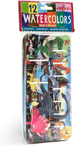eeBoo: Tree of Life 12 Watercolors - Paint Set w Brush, Beautiful Design Tin Box, 12 Vibrant Colors, Kids Art Supplies, Ages 3+ in Saudi Arabia