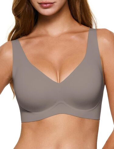 Deep V Bras for Women, Wireless Push Up Plunge Bra Seamless Supportive No Underwire T-Shirts Bralettes in Saudi Arabia