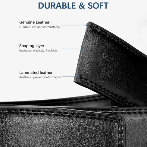 Ratchet Belt for Men - 2 Packs Leather Mens belt For Gift Men Dress and Casual,Trim to Fit in Saudi Arabia