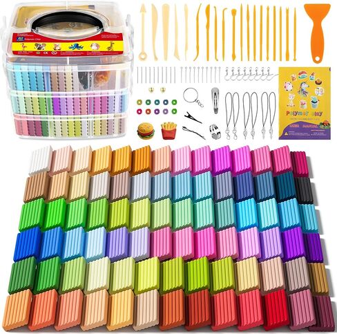 Aestd-ST Polymer Clay 36 Colors, Modeling Clay for Kids, Non-Sticky Oven Bake Clay with Sculpting Tools and Accessories, Holiday Halloween Christmas Gift for Children and Artists. in Kuwait