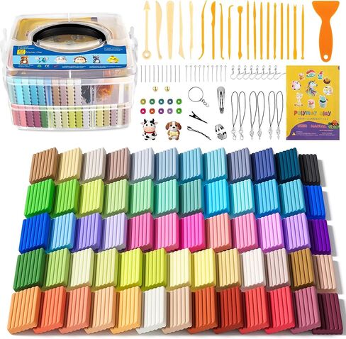 Aestd-ST Polymer Clay 36 Colors, Modeling Clay for Kids, Non-Sticky Oven Bake Clay with Sculpting Tools and Accessories, Holiday Halloween Christmas Gift for Children and Artists. in Kuwait