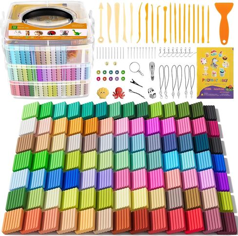 Aestd-ST Polymer Clay 36 Colors, Modeling Clay for Kids, Non-Sticky Oven Bake Clay with Sculpting Tools and Accessories, Holiday Halloween Christmas Gift for Children and Artists. in Kuwait