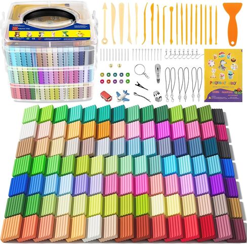 Aestd-ST Polymer Clay 36 Colors, Modeling Clay for Kids, Non-Sticky Oven Bake Clay with Sculpting Tools and Accessories, Holiday Halloween Christmas Gift for Children and Artists. in Kuwait