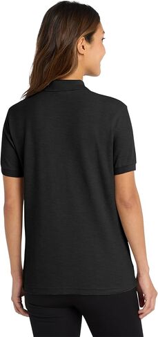 Port Authority Ladies Silk Touch Polo Shirt, XL, Black in Saudi Arabia