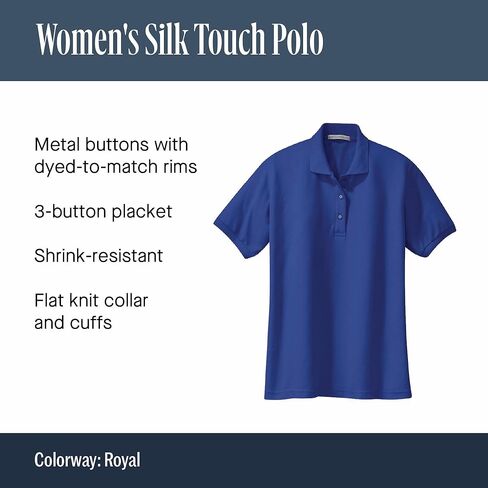 Port Authority Ladies Silk Touch Polo Shirt, XL, Black in Saudi Arabia