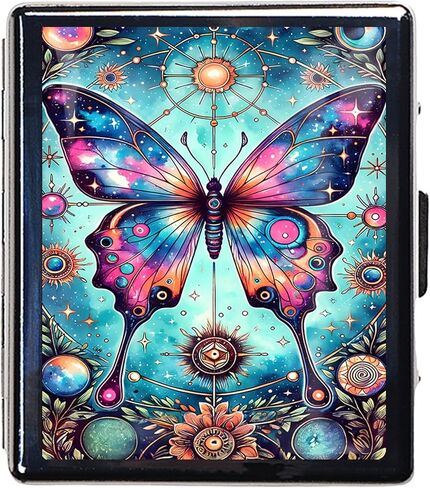 Silver Vintage Pill Box 7 Day Metal Pill Box with Mirror and 8 Compartments Cute Travel Pill Organizer for Purse (Power) in Saudi Arabia