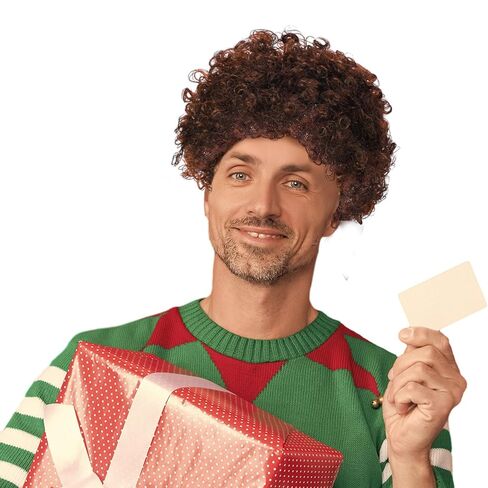 Zeyune Christmas Elf Wig for Men Curly the Elf Wig for Adults Funny Holiday Party Costumes Full Wigs for Christmas Cosplay in Saudi Arabia