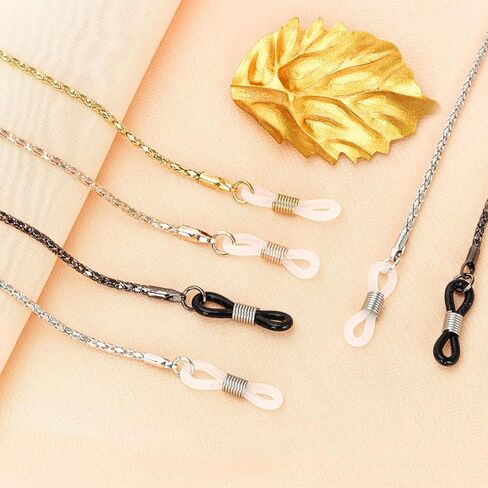 سلسلة نظارات كرييريدو 4 قطع للنساء، حاملات نظارات العين الأنيقة حول الرقبة للرجال والنساء مع 8 قطع أطراف مطاطية قابلة للتعديل in Kuwait