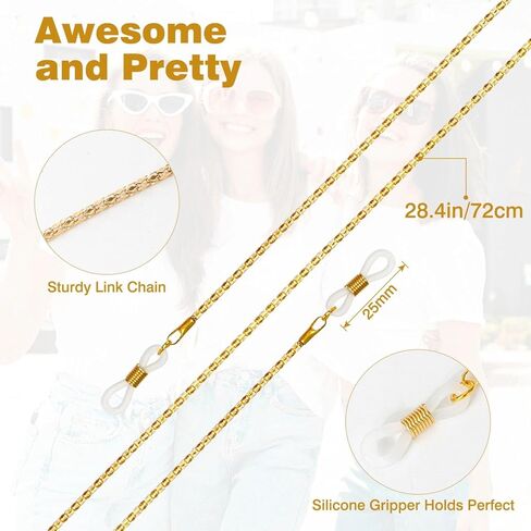 سلسلة نظارات كرييريدو 4 قطع للنساء، حاملات نظارات العين الأنيقة حول الرقبة للرجال والنساء مع 8 قطع أطراف مطاطية قابلة للتعديل in Kuwait