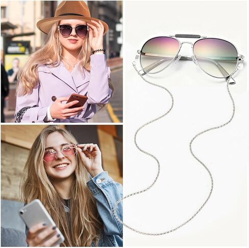 سلسلة نظارات كرييريدو 4 قطع للنساء، حاملات نظارات العين الأنيقة حول الرقبة للرجال والنساء مع 8 قطع أطراف مطاطية قابلة للتعديل in Kuwait