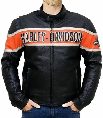 JACKETHUB The Black Harley Biker Victoria Lane Jacket For Men’s – Davidson Motorcycle Style Leather Jacket in Saudi Arabia