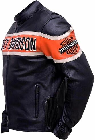 JACKETHUB The Black Harley Biker Victoria Lane Jacket For Men’s – Davidson Motorcycle Style Leather Jacket in Saudi Arabia