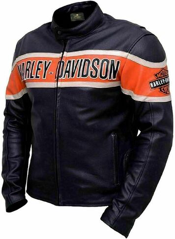 JACKETHUB The Black Harley Biker Victoria Lane Jacket For Men’s – Davidson Motorcycle Style Leather Jacket in Saudi Arabia