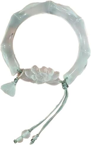 Hotan Jade Pearl Bracelet Four leaf Grass Drill Button Design Oriental Poetic Light Luxury Wristband (Slubus lotus) in Saudi Arabia