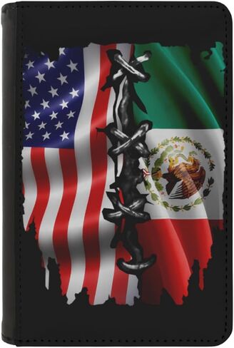 Mexican Mexico Flags Passport Holder Travel Wallet PU Leather Case Protector Cover Credit with Card Slots for Women and Men in Saudi Arabia