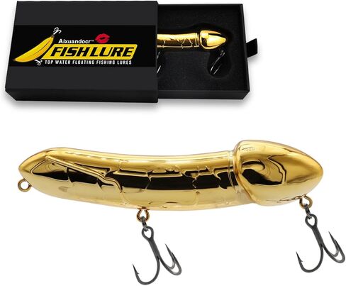 Original Topwater Fishing Lure with Treble Hooks - Novelty Fishing Gifts for Men and Women - Gag Gift for Father's Day White Elephant Gift for Fishermen Who Have Everything in Kuwait