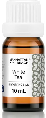مانهاتن بيتش – زيت موزع روائح فندق الشاي الأبيض – زيت عطري فاخر من الشاي الأبيض للناشرين بالموجات فوق الصوتية وبدون ماء، للمنزل والمنتجعات الصحية، زجاجة زجاجية سعة 10 مل in Kuwait