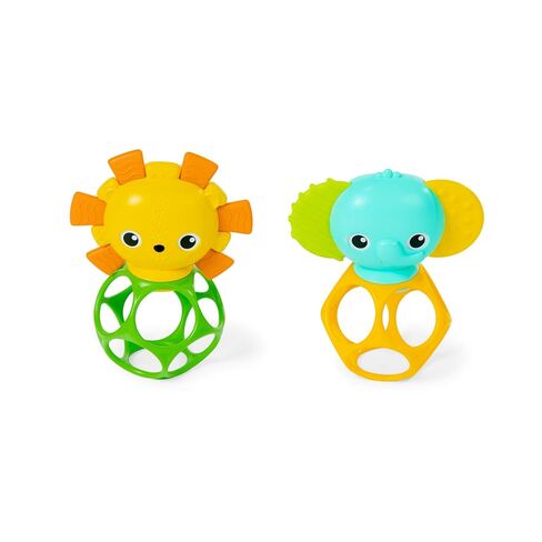 يبدأ مشرق من Oball Easy-Grasp Rattle Bepa Free Infant ، مجموعة Baby Ball & Teether ، حديثي الولادة في العمر وأعلى ، 4 بوصات in Kuwait