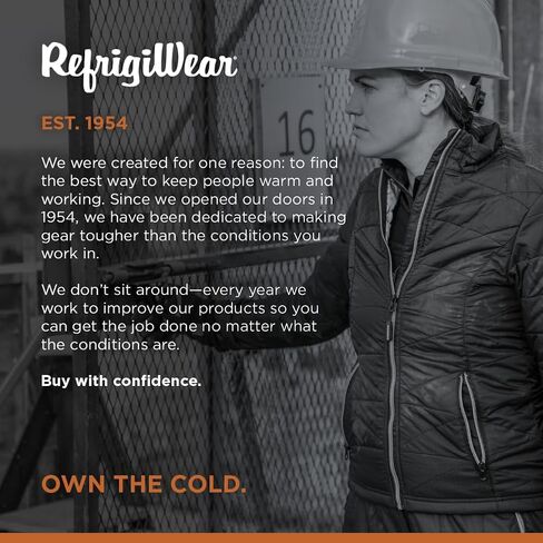 سترة نسائية مبطنة من RefrigiWear - معطف شتوي معزول مع بطانة عاكسة وجيوب بسحاب وأساور أكمام بفتحة الإبهام in Kuwait
