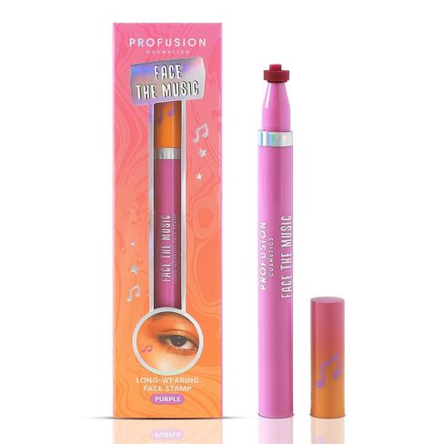 Profusion Cosmetics It's a Vibe The Music Face Stamp، تركيبة طويلة الأمد وسريعة الجفاف، ختم ملون بأنماط النجوم والقلب والموسيقى للحصول على مظهر جذاب in Kuwait