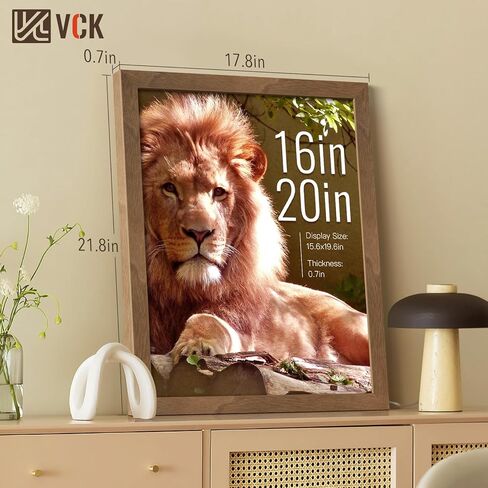 إطارات صور للحائط مقاس 16 × 20 من VCK - 3 قطع من خشب الجوز البني، إطار ملصق من الخشب الصلب ذو ملمس طبيعي in Kuwait