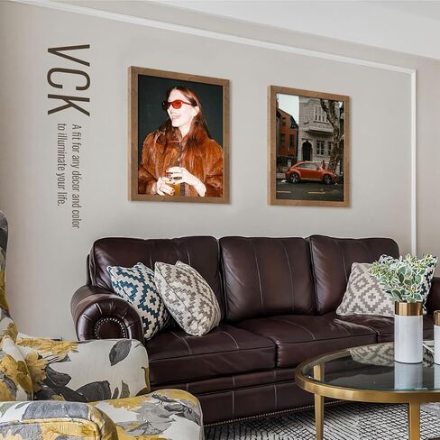 إطارات صور للحائط مقاس 16 × 20 من VCK - 3 قطع من خشب الجوز البني، إطار ملصق من الخشب الصلب ذو ملمس طبيعي in Kuwait