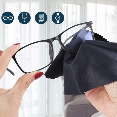 12 Pack Eyeglass Cleaning Cloths for Glasses, 6 Black & 6 Gray, 6x7 Inch Soft Lint-Free Lens Cleaning Wipes Glasses Cleaner Cloth for Screens, Cameras, and Electronics in Saudi Arabia
