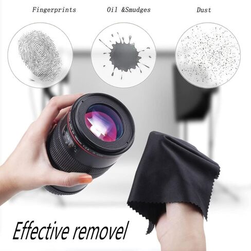 12 Pack Eyeglass Cleaning Cloths for Glasses, 6 Black & 6 Gray, 6x7 Inch Soft Lint-Free Lens Cleaning Wipes Glasses Cleaner Cloth for Screens, Cameras, and Electronics in Saudi Arabia