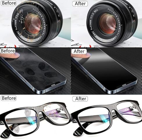 12 Pack Eyeglass Cleaning Cloths for Glasses, 6 Black & 6 Gray, 6x7 Inch Soft Lint-Free Lens Cleaning Wipes Glasses Cleaner Cloth for Screens, Cameras, and Electronics in Saudi Arabia