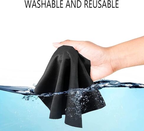 12 Pack Eyeglass Cleaning Cloths for Glasses, 6 Black & 6 Gray, 6x7 Inch Soft Lint-Free Lens Cleaning Wipes Glasses Cleaner Cloth for Screens, Cameras, and Electronics in Saudi Arabia